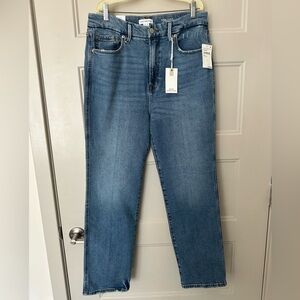 Good American Blue Straight Leg Curvy Jeans